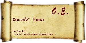 Onozó Emma névjegykártya